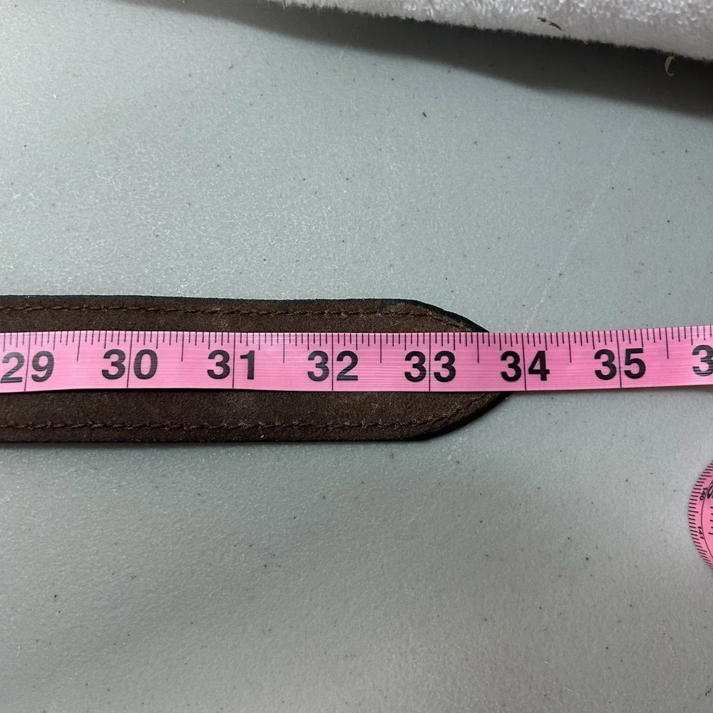 Strong Mens Size 28-30 Brown Leather Vintage B860-309 Adjustable Belt